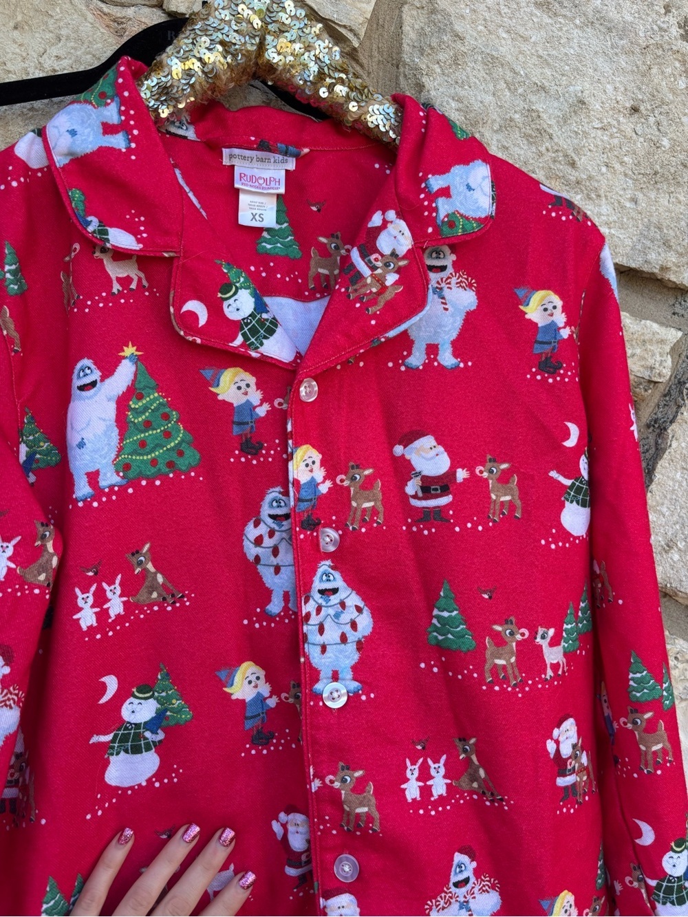 Pottery Barn Kids Rudolph pjs adult size xs - Picture 3 of 6
